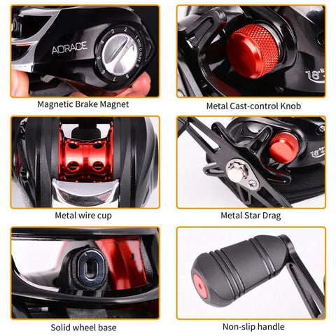 Better Leader Boat Fishing Baitcasting Reel 18+1BB Metal Spool 7.2:1 Magnetic -OS00363-Veeddydropshipping