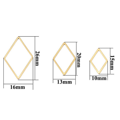 Stainless Steel Pendant Base Rhombus Hollow for Diy Earrings-JW01573-Veeddydropshipping