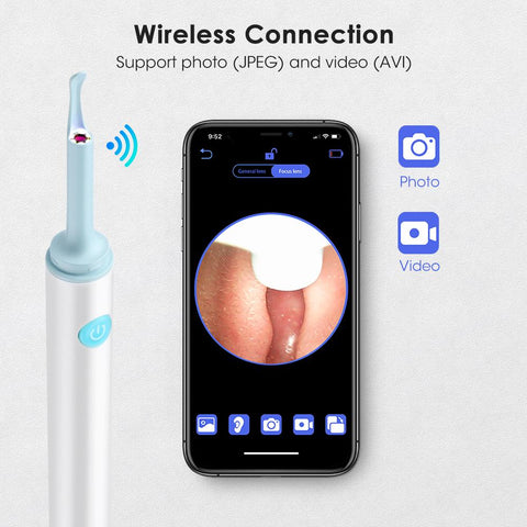 Wireless WiFi Ear Pick Otoscope Camera Borescope-BH00801-Veeddydropshipping