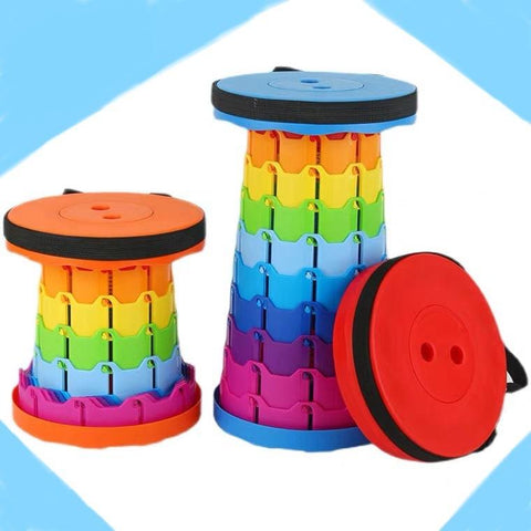 Outdoor Rainbow Folding Stool Portable Chair-HA01634-Veeddydropshipping