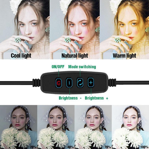 26cm Photography Table LED Light Tripod Ring Lamp Youtube Video Live Photo Studio-PA00816-Veeddydropshipping