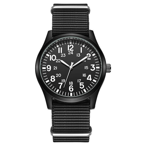 Field Watch Fabric Strap 24 Hours Display Japan Quartz -JW00798-Veeddydropshipping