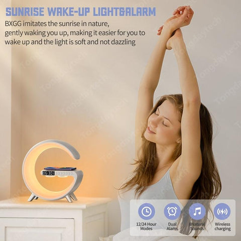 15W Alarm Clock Wireless Charger Station Speaker APP Control-PA01074-Veeddydropshipping
