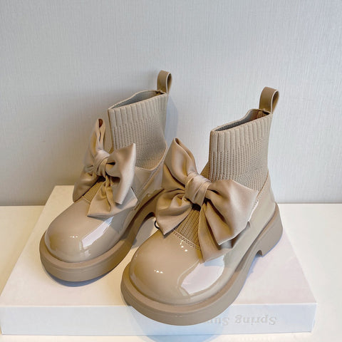Children Girls Baby Fur Boots Autumn Leather Shoes-TB00177-Veeddydropshipping