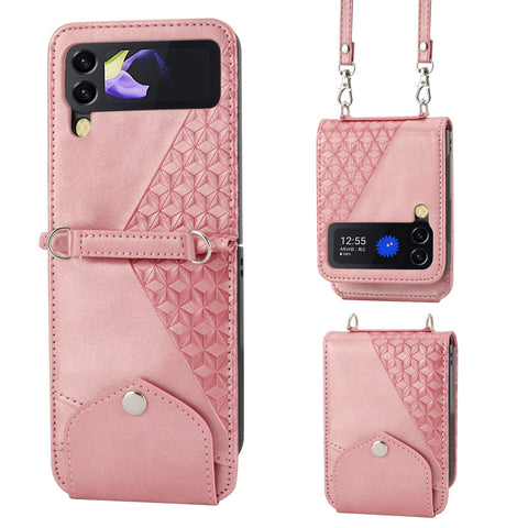 Lanyard Cards Slot Wallet Leather Case for Samsung Galaxy Z Flip 4 3 Flip3 5G-PA00215-Veeddydropshipping