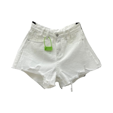 Women Denim Shorts High Waist Jeans-WF00613-Veeddydropshipping