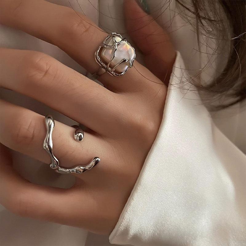 Fashion Silver Color Minimalist Twined Finger Rings Creative -JW01386-Veeddydropshipping
