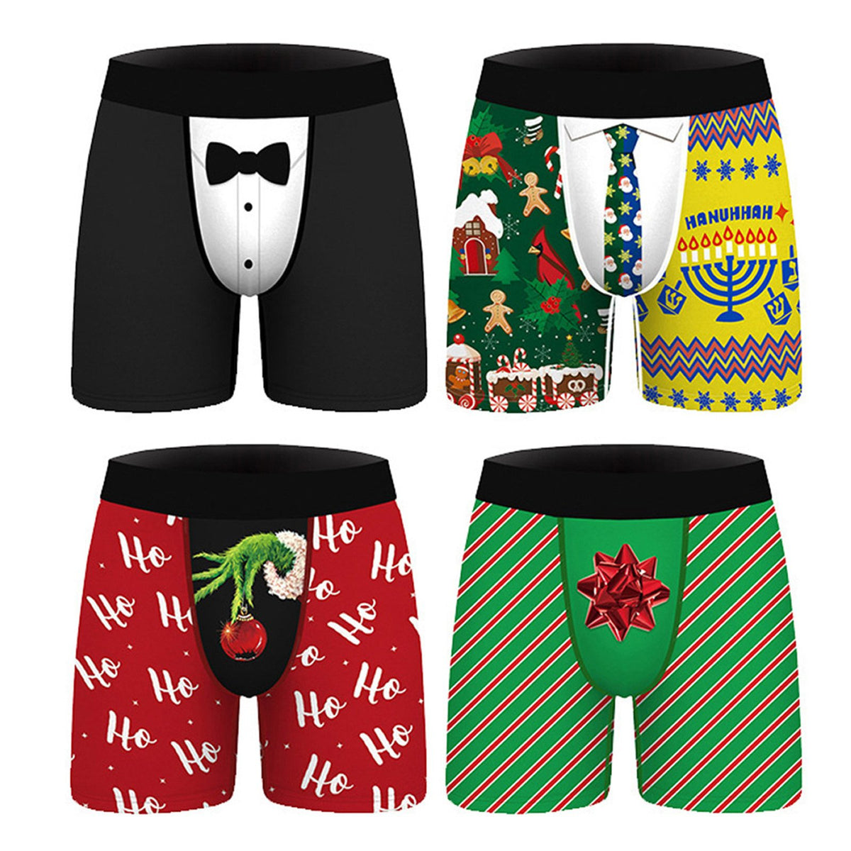 Shorts Underwear Mid Waist Elastic Waistband Boxer Brief-MF01404-Veeddydropshipping