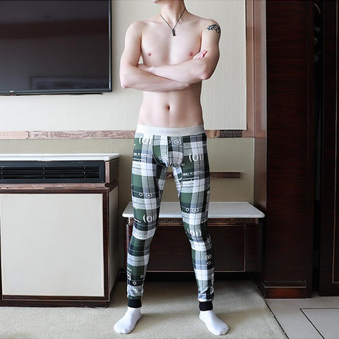 Pants Bottoms Winter Men Long Johns Thicken  Pajama Low Rise-MF01550-Veeddydropshipping