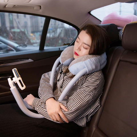 U-Shaped Neck Pillow With Gooseneck Tablet Phone Holder Sleep Cushion With Flexible-PA00597-Veeddydropshipping