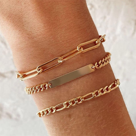 Stainless Steel Bracelet Gold Color Charm Bracelets-JW00956-Veeddydropshipping