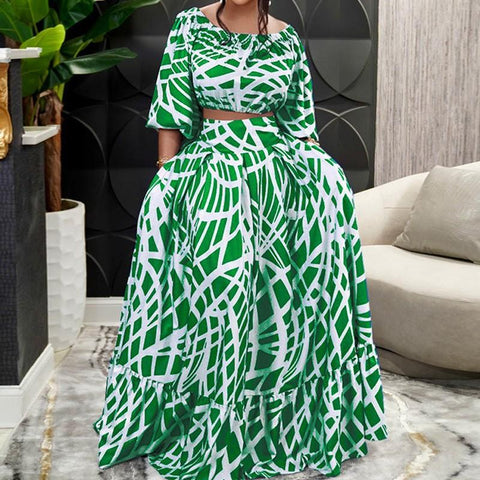 Women Half Sleeve Sets African Suit-WF01531-Veeddydropshipping