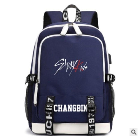 Kpop Stray Kids Waterproof Schoolbag USB Laptop Backpack-BS00301-Veeddydropshipping