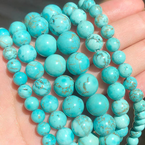 Natural Stone Beads Blue Round Beads For Jewelry Making-JW01477-Veeddydropshipping