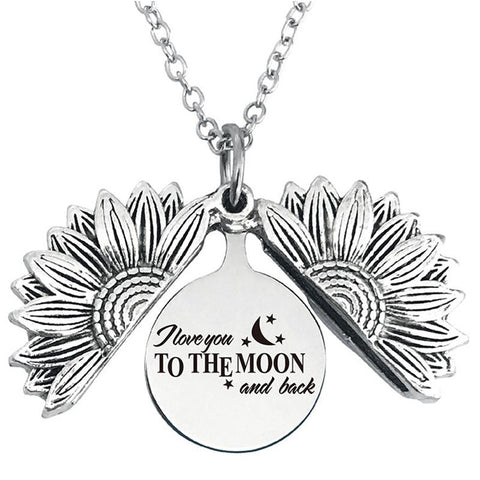 Flower Stripe Locket Pendant Necklace Vintage jewelry-JW01196-Veeddydropshipping