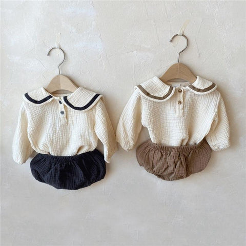 Spring Summer Romper Baby Boy Girl Clothes Set 0-24M Baby Cotton Linen-TB00340-Veeddydropshipping