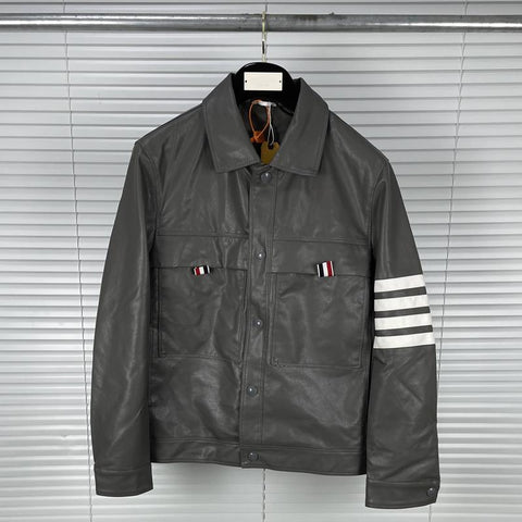 Leather Jacket Men Slim Casual Cardigans Clothing-MF01371-Veeddydropshipping