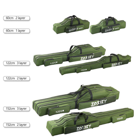 Fishing Rod Storage Bag  Oxford Cloth Multifunctional  1/2/3 Layer Black / Green-OS00532-Veeddydropshipping