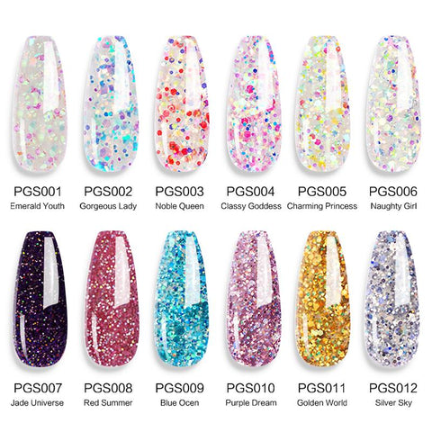 15ml Poly Nail Gel Full Set For Extention Nail Glitter Solid Color-BH00988-Veeddydropshipping