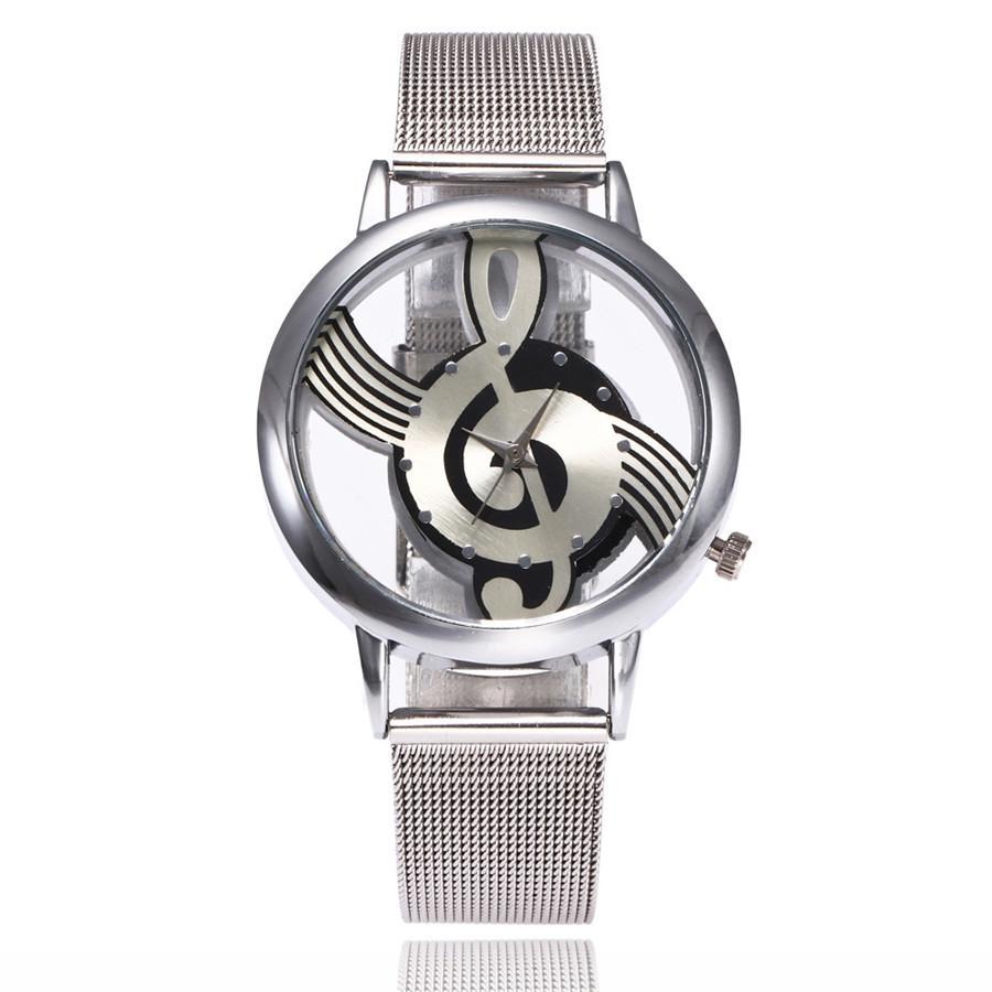 Music Note Notation Watch Stainless Steel Quartz Wrist Watch -JW00810-Veeddydropshipping