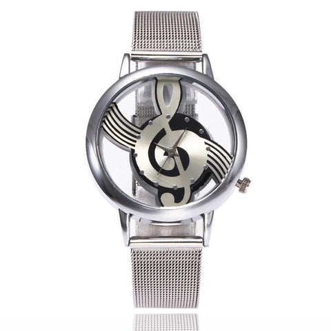 Music Note Notation Watch Stainless Steel Quartz Wrist Watch -JW00810-Veeddydropshipping