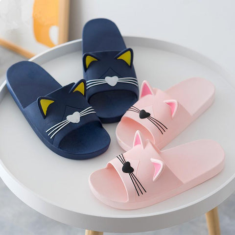 Sandals Cartoon Cats Flip Flops Men Couple&#39;s-BS01192-Veeddydropshipping