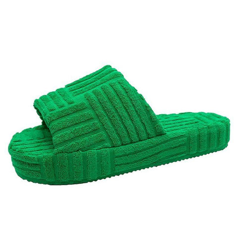 Flat Towel Slippers Thick Soles Wear Fashion Hight Street-BS01135-Veeddydropshipping