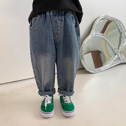 2022 Autumn boys retro style casual jeans 2-8 years Kids sand washed-TB01274-Veeddydropshipping
