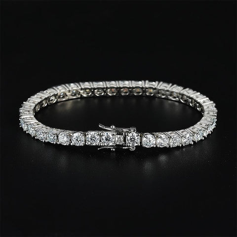 4mm Moissanite Sparkling Full Diamond GRA 925 Sterling-JW00001-Veeddydropshipping