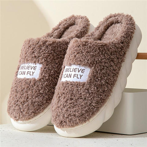 Winter Home Warm Fluffy Slippers High Heels-BS01078-Veeddydropshipping
