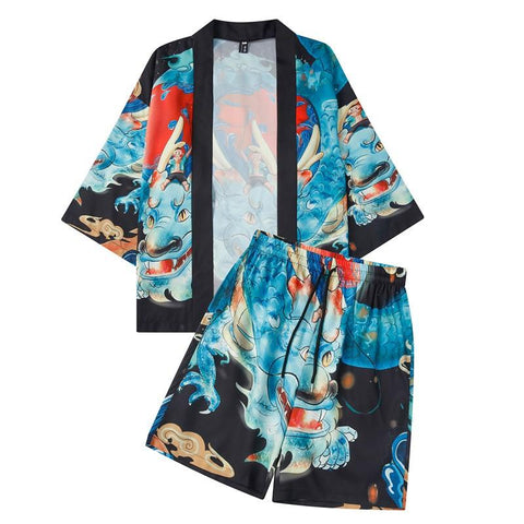 Sets Sexy Cardigan Kimono Robe Shorts Pyjamas Suit M-XXL Sleepwear-MF01661-Veeddydropshipping