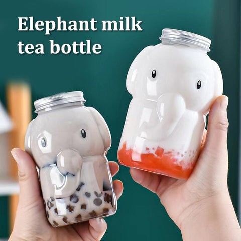 Cute Elephant Water Bottle Milk Tea Drinking Cup-HA01290-Veeddydropshipping