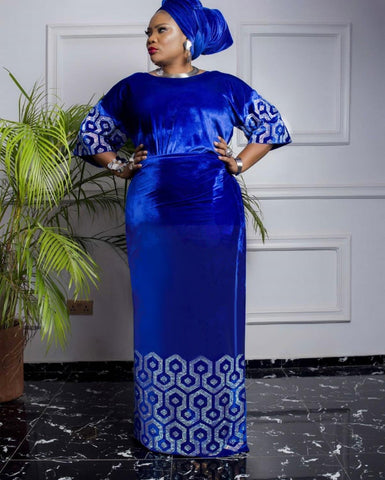 African Dress For Woman Velvet Dress-WF01648-Veeddydropshipping