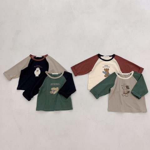 2021 New Autumn Korean Style Cartoon Printed Baby Boys T-shirts-TB00968-Veeddydropshipping