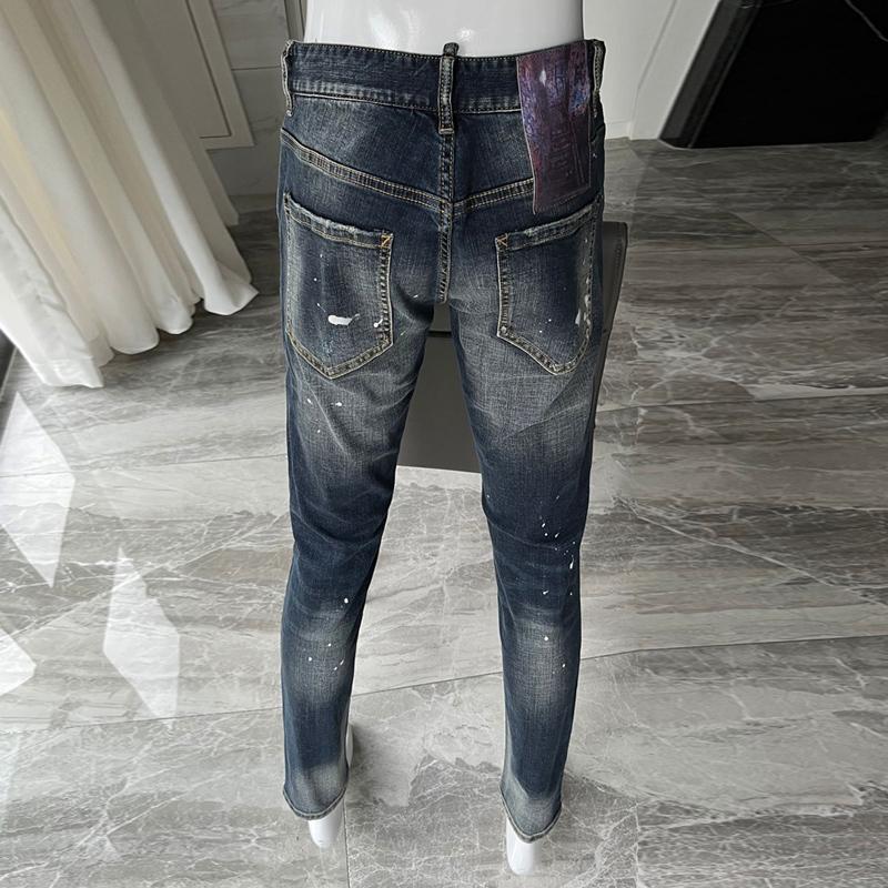 Jeans Retro Blue Zipper Designer Elastic Slim-MF00615-Veeddydropshipping