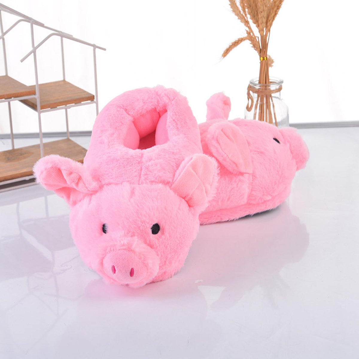 Cute Pig Animal Cartoon Plush Slippers Non-Slip-BS01158-Veeddydropshipping