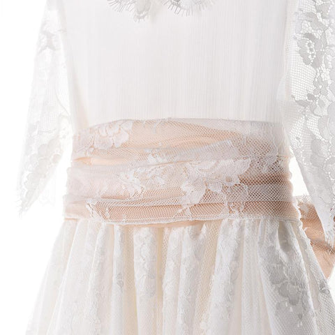 Long White Dresses for Kids Girls Princess Elegant Wedding Guest Children-TB00867-Veeddydropshipping