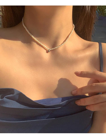 Round Bead Pendant Clavicle Chain Necklace For Women -JW01240-Veeddydropshipping