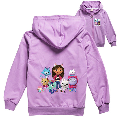 2-16Y Cartoon Gabby Dollhouse Cats Clothes Kids Pullover Jacket with-TB00983-Veeddydropshipping