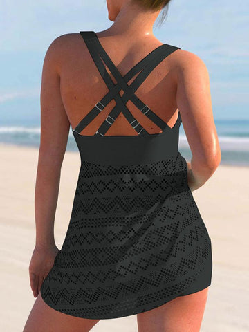 2022 New Sexy Lace Hollow Out Plus Size Swimwear Women High Waist Swimsuit-OS00290-Veeddydropshipping