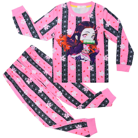 Slayer big children&#39;s home service long-sleeved pajamas two-piece-MF01629-Veeddydropshipping