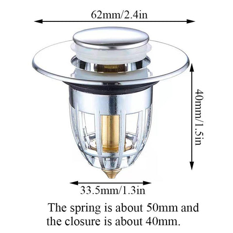 Copper Pop-Up Bounce Core Basin Drain-HA01049-Veeddydropshipping