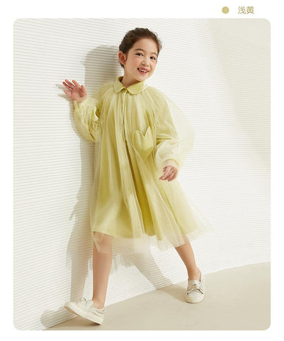 AMII Kids Girls Dresses Autumn Long Sleeve Aline Elegant Princess-TB00874-Veeddydropshipping