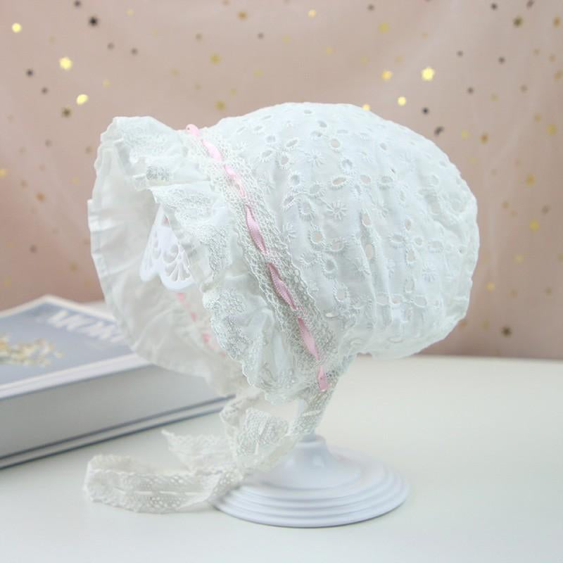 Lace Embroidery Baby Girl Bonnet Hat Summer Breathable Mesh Kids-Veeddydropshipping-8