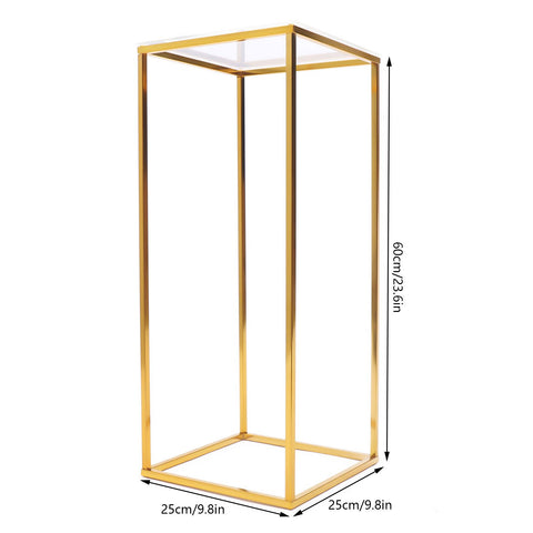 Gold Flower Floor Stand Metal Column Stand-HA01666-Veeddydropshipping
