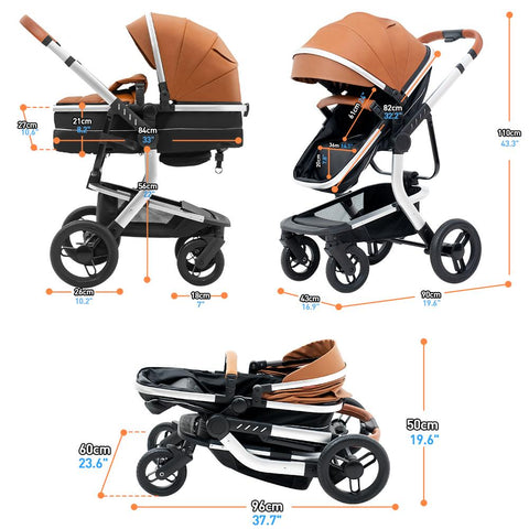 Multifunction 5-IN-1 Baby Stroller Portable Pram High Landscape Infant Cart Luxury-TB00350-Veeddydropshipping