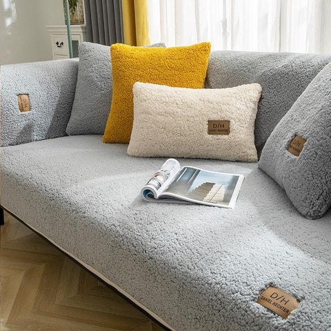 Lamb Wool Sofa Cushion Covers-HA00512-Veeddydropshipping