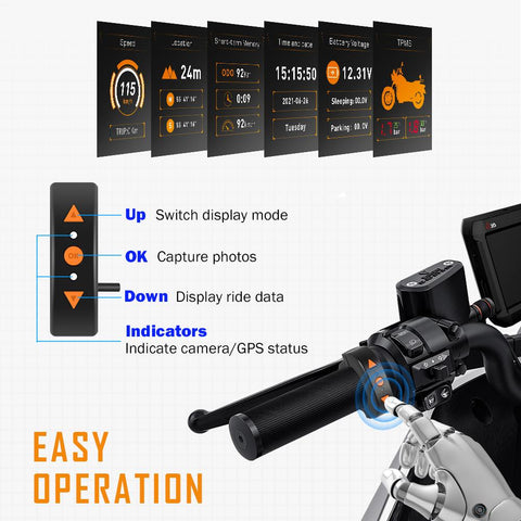 Dual Camera Front &amp; Rear Motorcycle DVR F9D with TPMS-AM00563-Veeddydropshipping