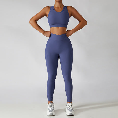 2 Pieces Seamless Women Tracksuit  Yoga Set Running Workout Sportswear Gym -OS00775-Veeddydropshipping
