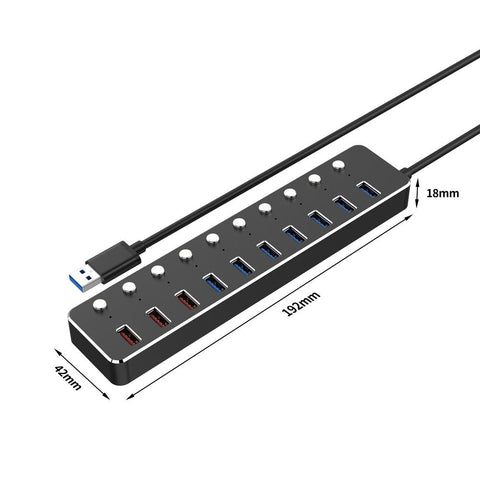 HUB With  Charger Splitter Multiple Expander With Switch-CO00246-Veeddydropshipping
